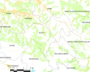 Poziția localității Auzits