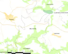 Poziția localității Belcastel