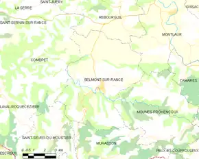 Poziția localității Belmont-sur-Rance