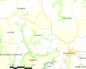 Poziția localității Boussac