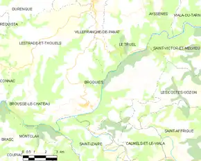 Poziția localității Broquiès