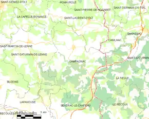 Poziția localității Campagnac
