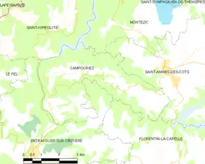 Poziția localității Campouriez