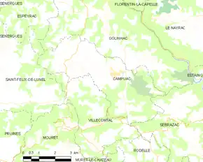 Poziția localității Campuac