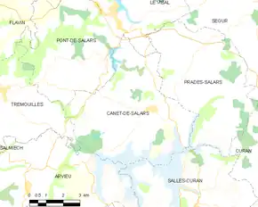 Poziția localității Canet-de-Salars