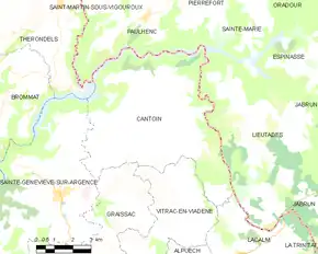 Poziția localității Cantoin