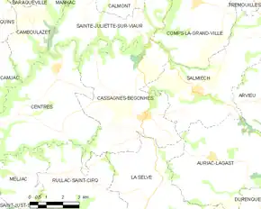 Poziția localității Cassagnes-Bégonhès