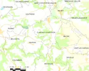 Poziția localității Clairvaux-d'Aveyron