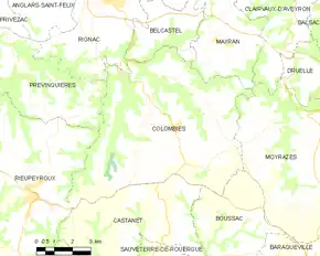 Poziția localității Colombiès