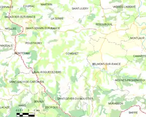 Poziția localității Combret