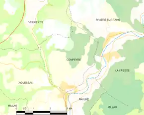 Poziția localității Compeyre