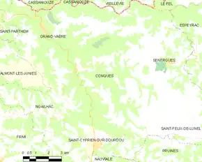 Poziția localității Conques