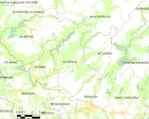 Poziția localității Coubisou