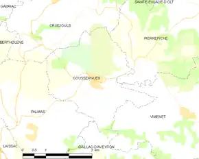 Poziția localității Coussergues