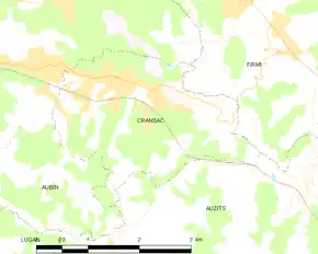 Poziția localității Cransac