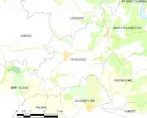 Poziția localității Cruéjouls