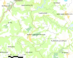 Poziția localității Entraygues-sur-Truyère