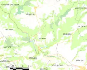 Poziția localității Estaing