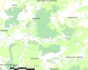 Poziția localității Fayet