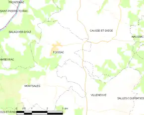 Poziția localității Foissac