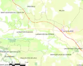 Poziția localității Lapanouse-de-Cernon