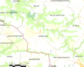 Poziția localității Lédergues