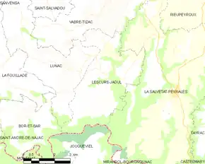 Poziția localității Lescure-Jaoul