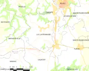 Poziția localității Luc-la-Primaube