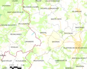 Poziția localității Martiel