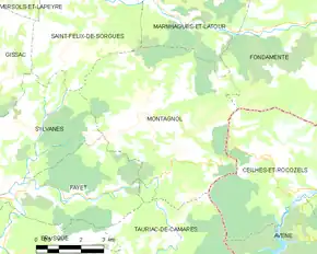 Poziția localității Montagnol