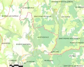 Poziția localității Mostuéjouls