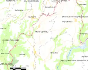 Poziția localității Mur-de-Barrez