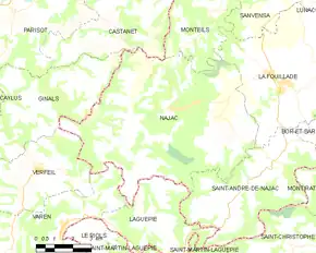 Poziția localității Najac