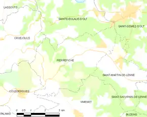 Poziția localității Pierrefiche