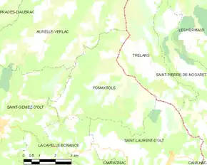 Poziția localității Pomayrols