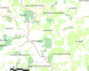 Poziția localității Pousthomy