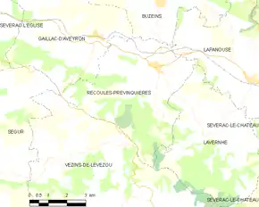 Poziția localității Recoules-Prévinquières