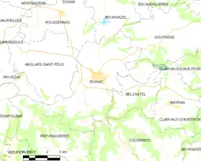 Poziția localității Rignac