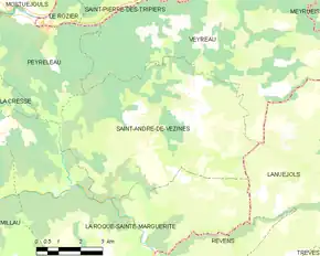 Poziția localității Saint-André-de-Vézines
