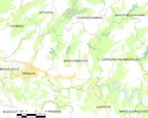 Poziția localității Saint-Côme-d'Olt