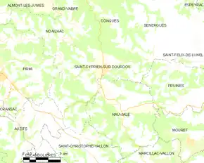 Poziția localității Saint-Cyprien-sur-Dourdou