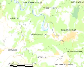 Poziția localității Sainte-Eulalie-d'Olt