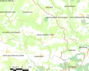 Poziția localității Saint-Laurent-d'Olt