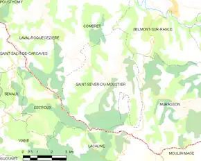 Poziția localității Saint-Sever-du-Moustier