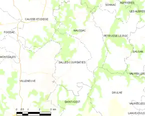 Poziția localității Salles-Courbatiès
