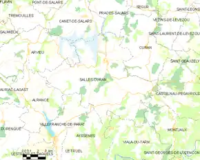 Poziția localității Salles-Curan