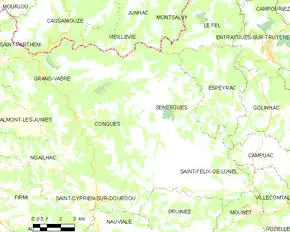 Poziția localității Sénergues