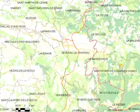 Poziția localității Sévérac-le-Château