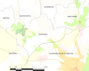 Poziția localității Toulonjac