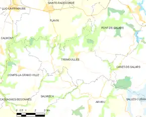 Poziția localității Trémouilles